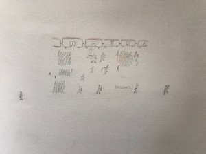 Child's drawing from Auschwitz barracks